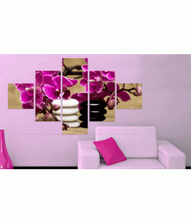 Multi-canvas Spa orhidee pietre 5x